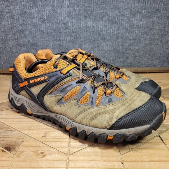 Merrell All Out Blaze Men's 13 Boulder Tanga Outdoor Low Leather Hiking Boots - - Picture 1 of 11